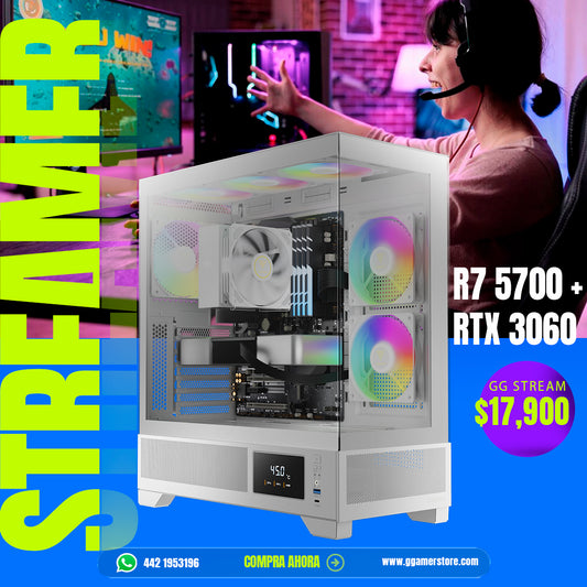 Computadora Gamer  Streamer R7 5700 + RTX 3060