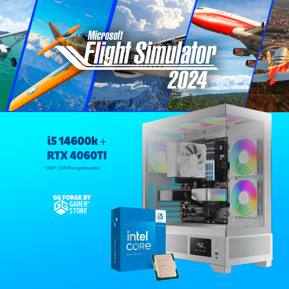 GG Computadora Flight Simulator i5 14600K + RTX 4060ti