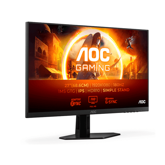 AOC Monitor Gaming 27g4e 27", 180hz, Full Hd, Hdmi/dp, NVIDIA G - syng, Ips, Negro - GG GAMER STORE