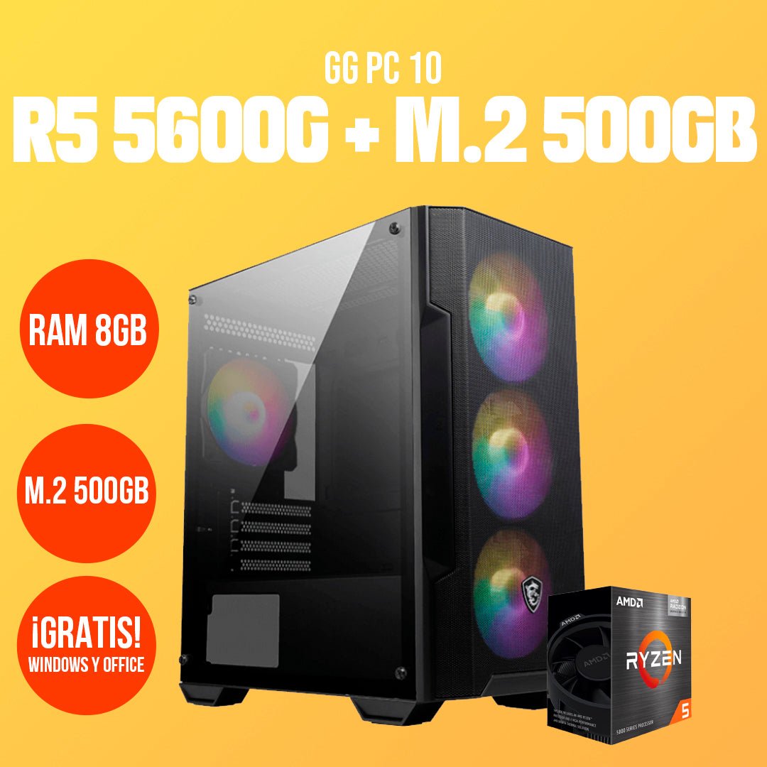 Computadora Entrada R5 5600G + 8GB RAM DDR4 - GG GAMER STORE