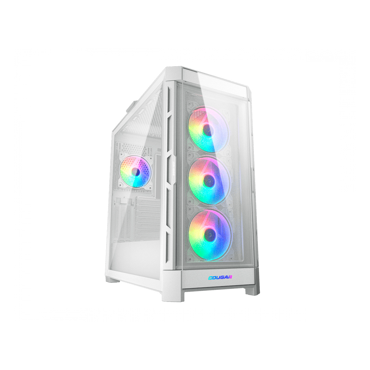 Cougar Gabinete Duoface Pro RGB con Ventana, Midi-Tower, Mini-ITX/Micro-ATX/ATX/CEB/E-ATX, USB 3.0/2.0, sin Fuente, 4 Ventiladores ARGB Instalados, Blanco - GG GAMER STORE