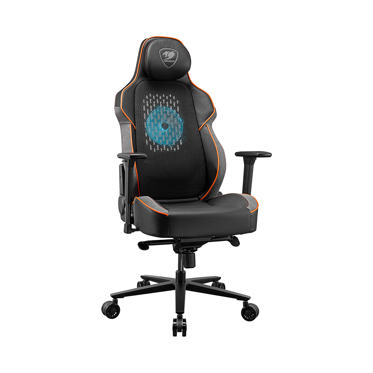 Cougar Silla Gamer Deportiva Nxsys Aero, Black/Orange, Ventilador RGB 200mm - GG GAMER STORE