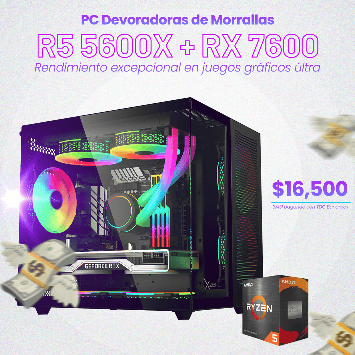 GG Computadora Devoradora de Morrallas R5 5600x + RX 7600 - GG GAMER STORE