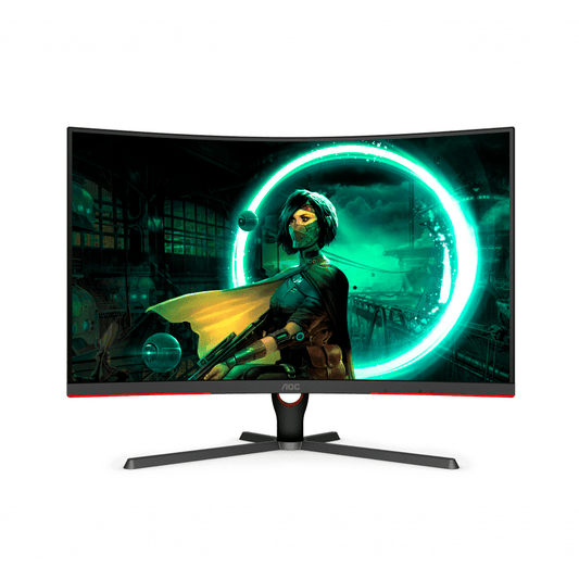 Monitor Aoc C32g3e 31.5" Full Hd, 1ms, 165hz, Negro/rojo, 2xhdmi, 1xdp - GG GAMER STORE