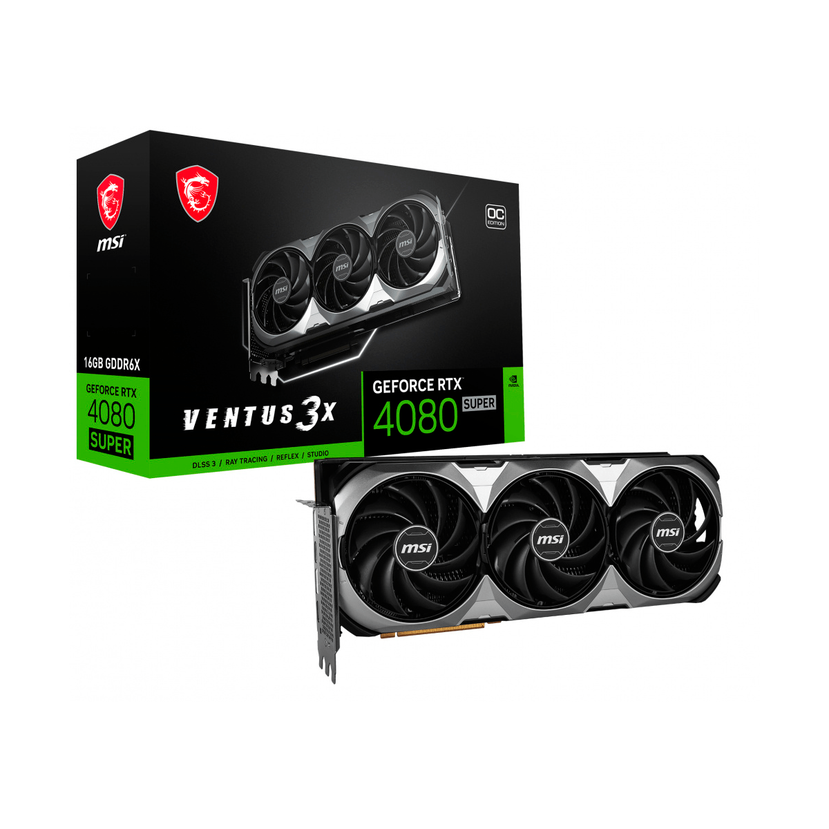 MSI Tarjeta de Video NVIDIA GeForce RTX 4080 SUPER 16G VENTUS 3X OC, 16GB 256 - bit GDDR6X, PCI Express 4.0 - GG GAMER STORE