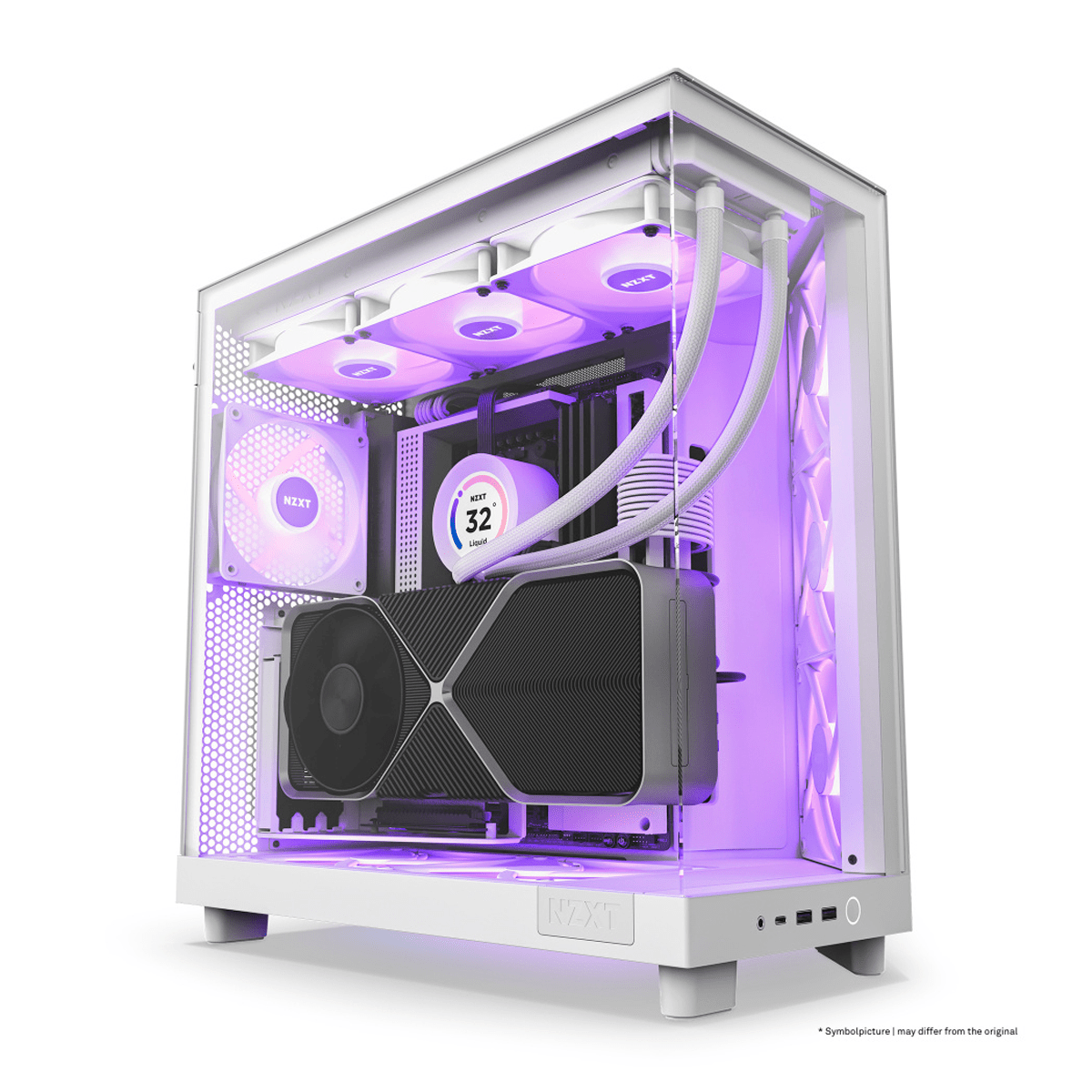 NZXT H6 Flow RGB con Ventana, Midi - Tower, ATX/Micro - ATX/Mini - ITX, USB 3.2, sin Fuente, 3 Ventiladores RGB Instalados, Blanco - GG GAMER STORE