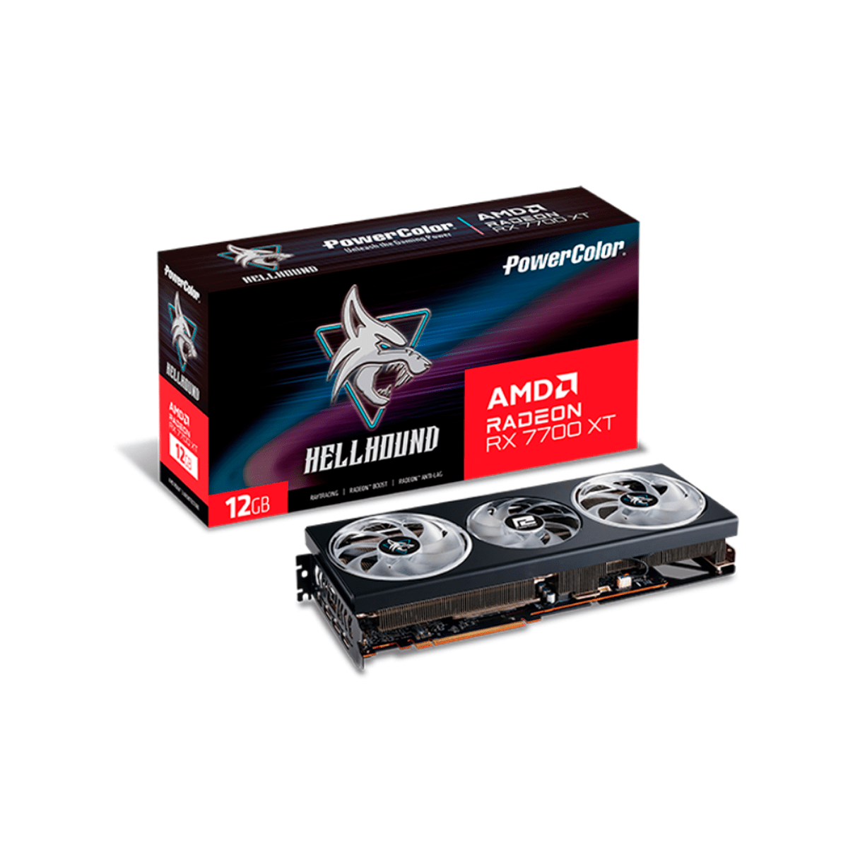 PowerColor Tarjeta de Video AMD Radeon Hellhound RX 7700 XT OC, 12GB 192-bit GDDR6, PCI Express 4.0 - GG GAMER STORE