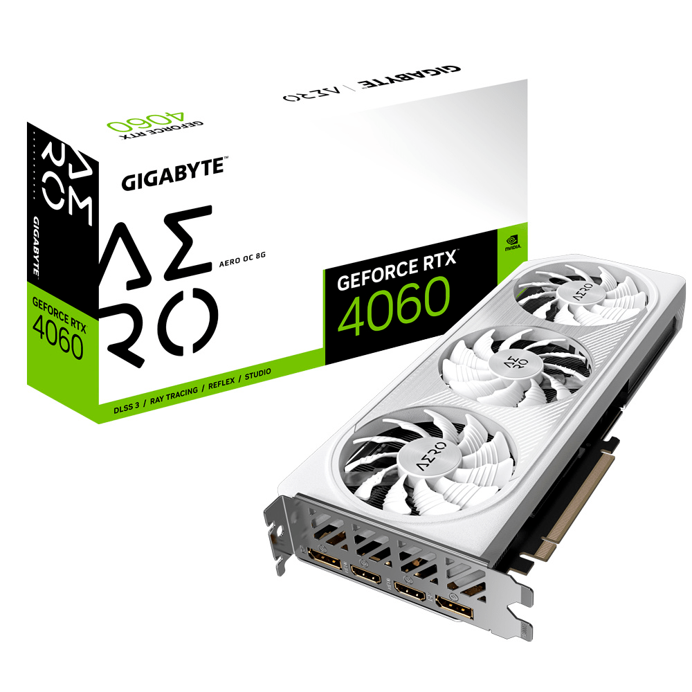 Tarjeta De Video Gigabyte GeForce RTX 4060 Aero Oc 8g, 8gb 128 - bit Gddr6, Pci Express 4.0, 2xhdmi - GG GAMER STORE