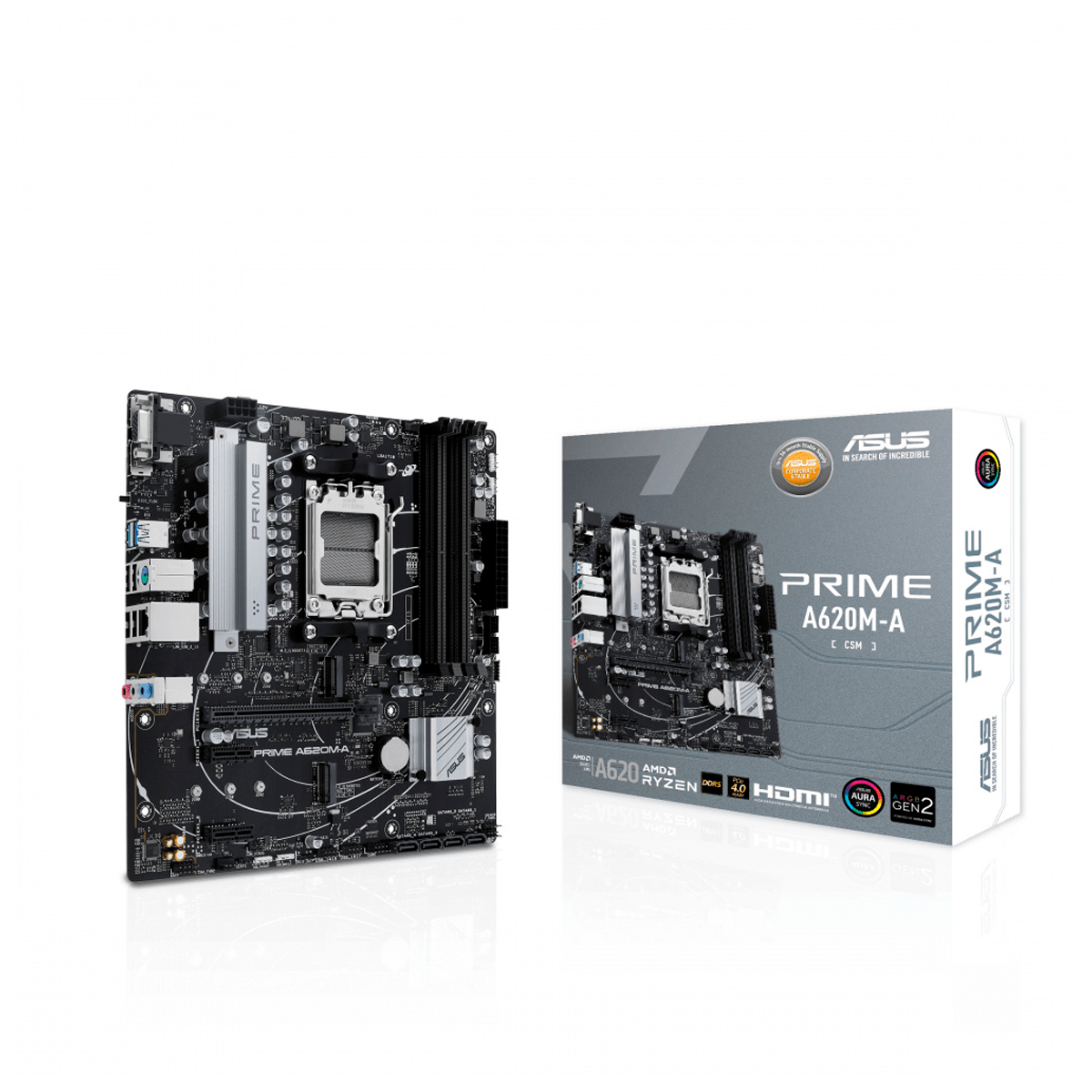 ASUS Prime Tarjeta Madre A620M-A-CSM, S-AM5 - GG GAMER STORE