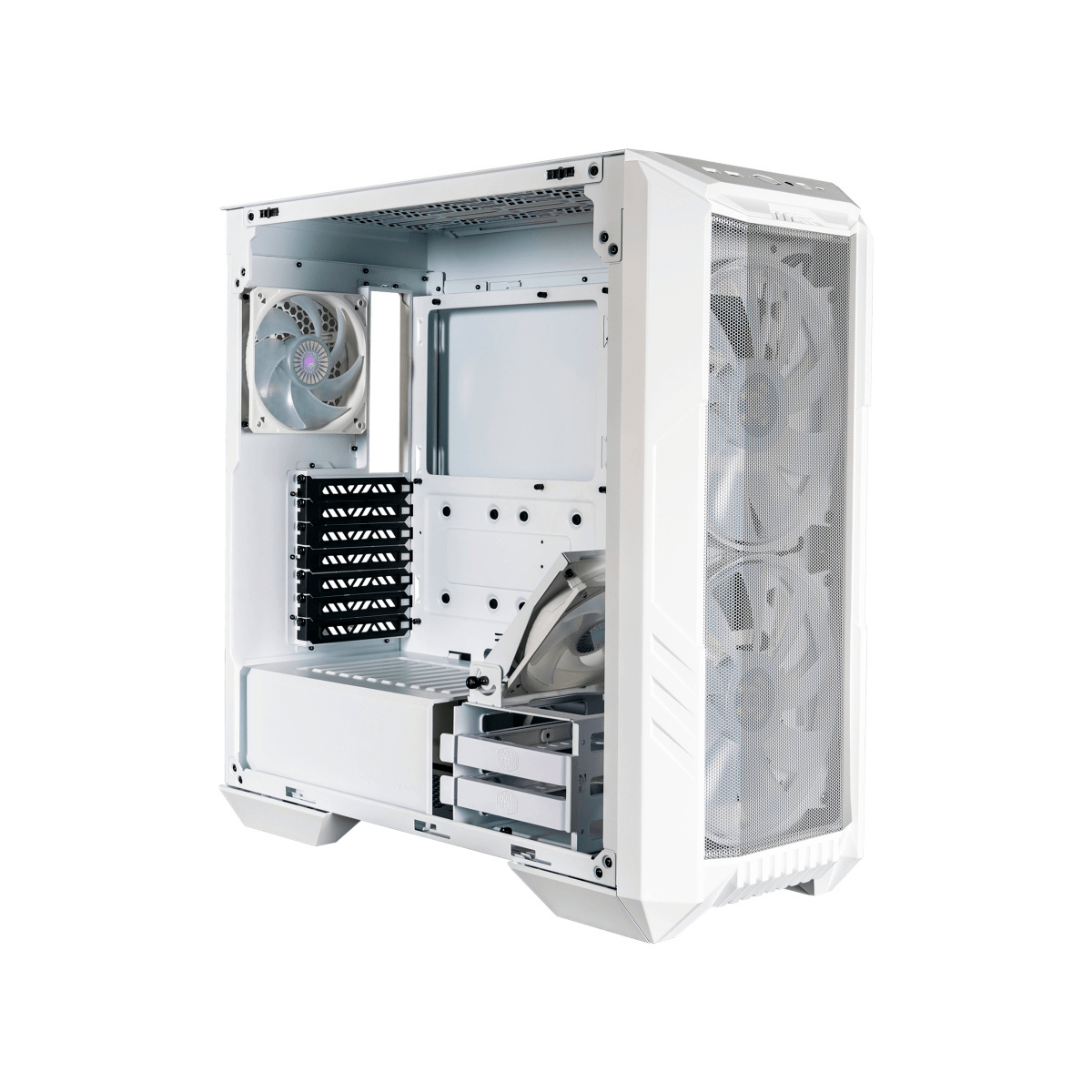 Cooler Master Gabinete MasterBox HAF 500 con Ventana ARGB, Midi Tower, ITX/Micro-ATX/ATX/SSI CEB/E-ATX, USB 3.0, sin Fuente, Blanco - GG GAMER STORE