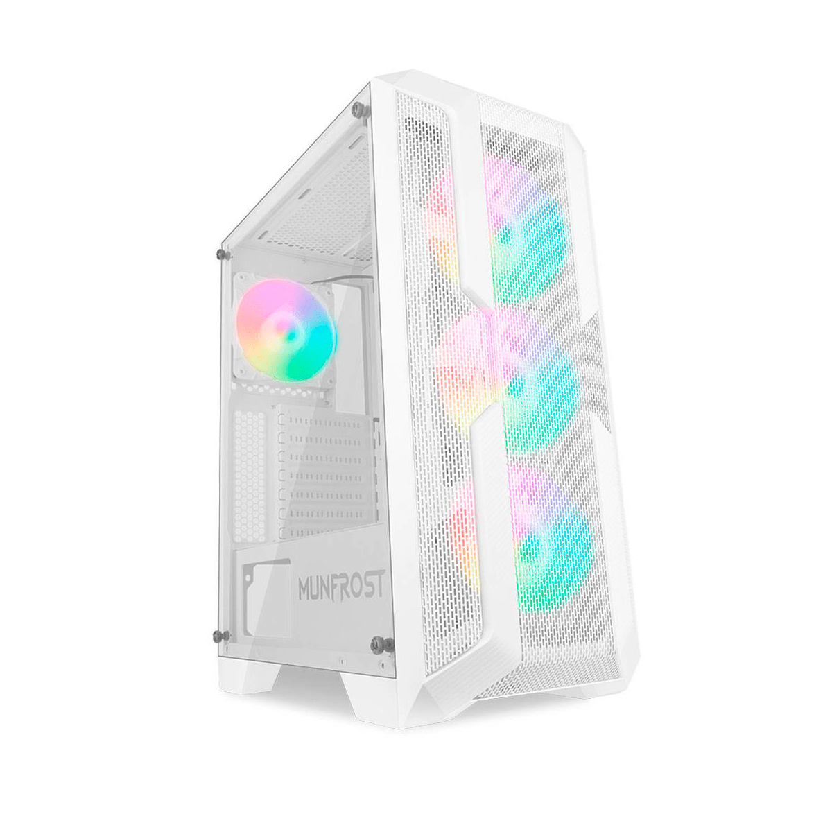 Munfrost Gabinete Luft Argb Cristal Templado MidTower Blanco - GG GAMER STORE