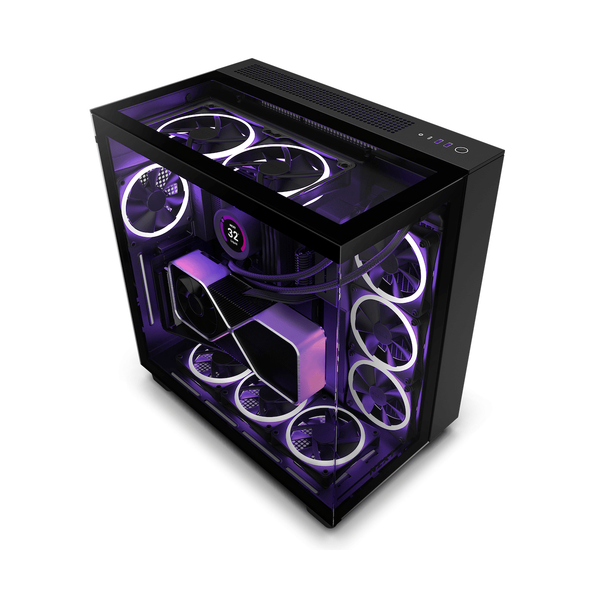 NZXT Gabinete H9 Elite con Ventana RGB, Midi-Tower Negro - GG GAMER STORE