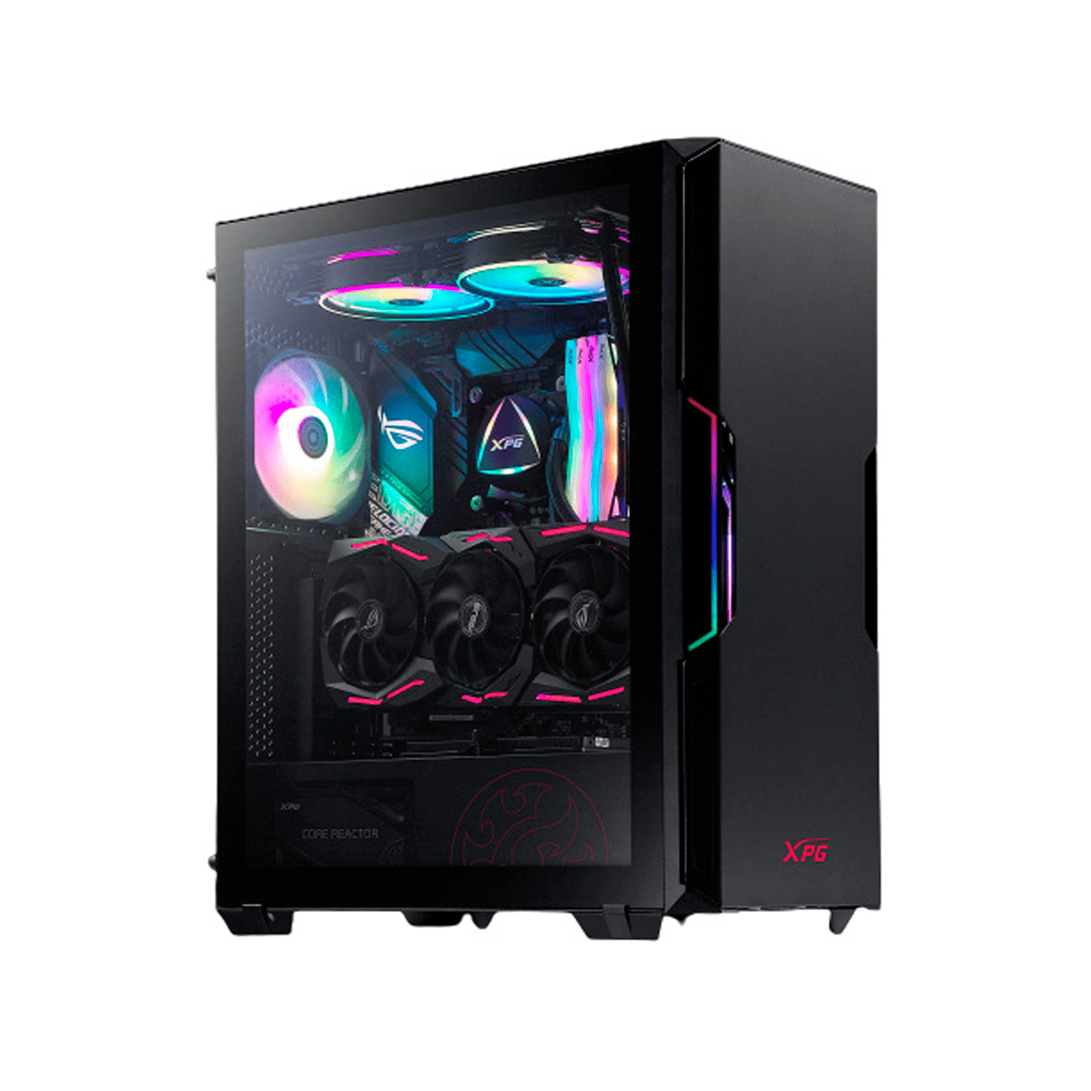 XPG Gabinete Starker ARGB, Mid-Tower, USB 3.0, sin Fuente, 2 Ventiladores Instalados, Negro - GG GAMER STORE